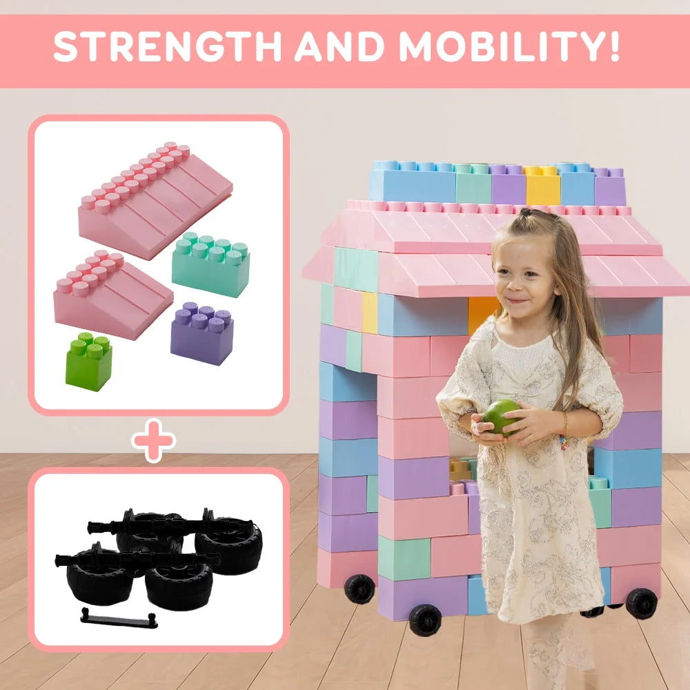Jumbo Building Blocks 86pcs with Wheels S101