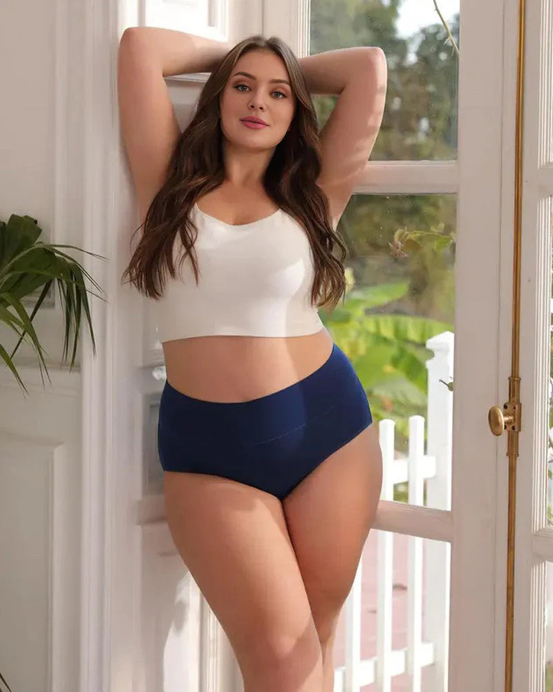 High-Waisted Full Coverage Cotton Briefs 4 Pack Z648174