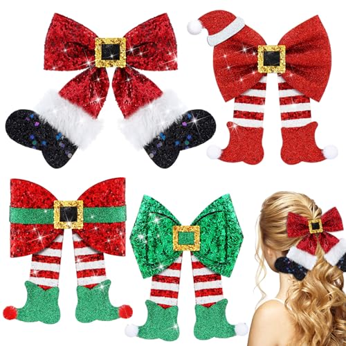 4 Pack Christmas Hair Clips G2025