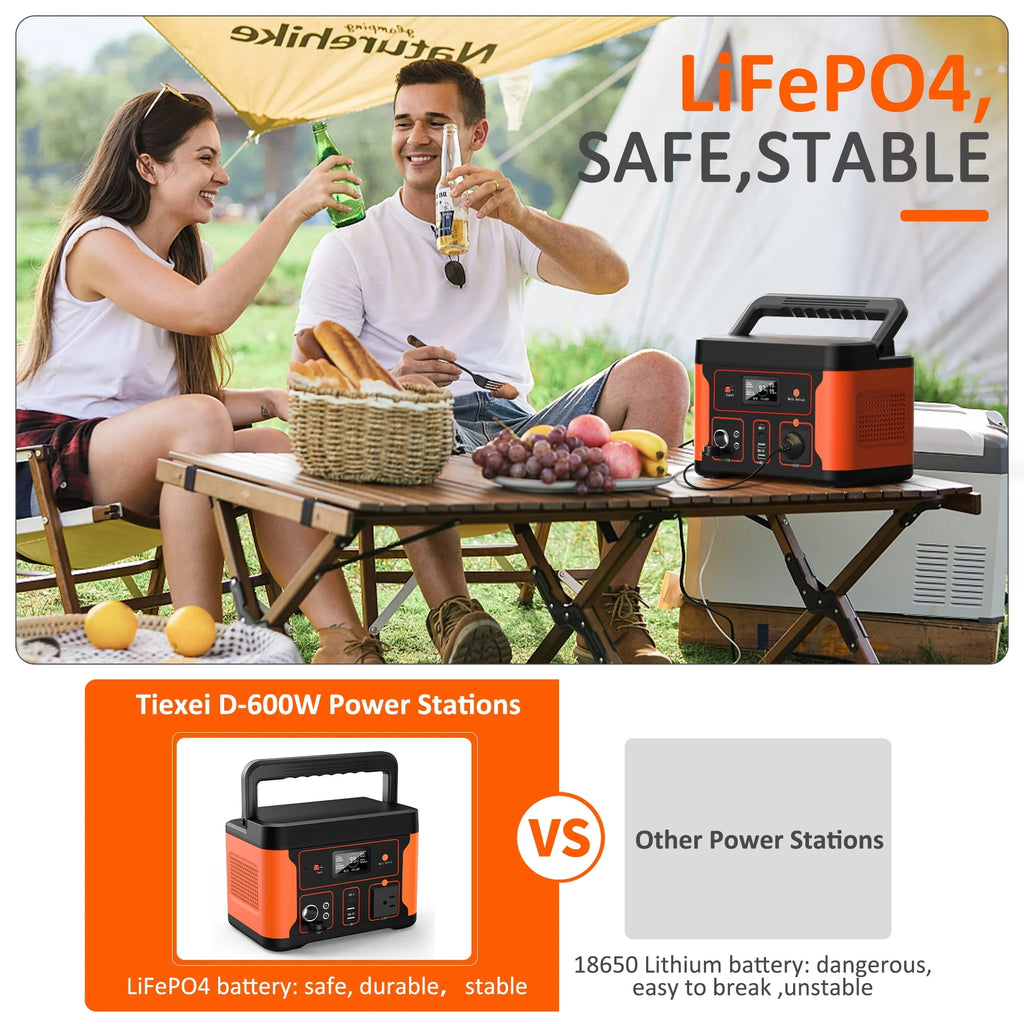 Portable Power Station 600W 550Wh LiFePO4 Battery W3038
