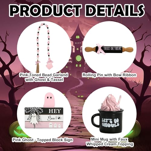 8 PCS Halloween Decorations and Two Tiered Tray Stand H8558