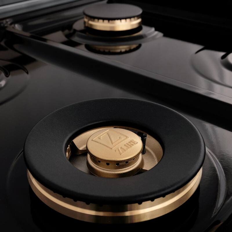 48 in. 7 Burner Double Oven Dual Fuel Range in Stainless Steel and Polished Gold B7606