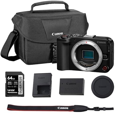Canon EOS R50 V APS-C Mirrorless Camera Body Only Bundle with 64GB Memory Card + Camera Bag L99898