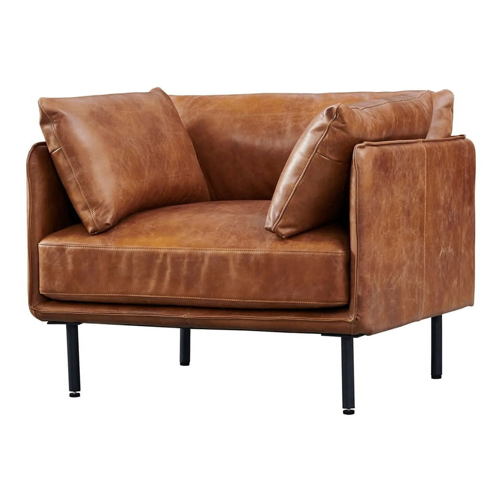 Light Brown Leather Arm Chair H2964