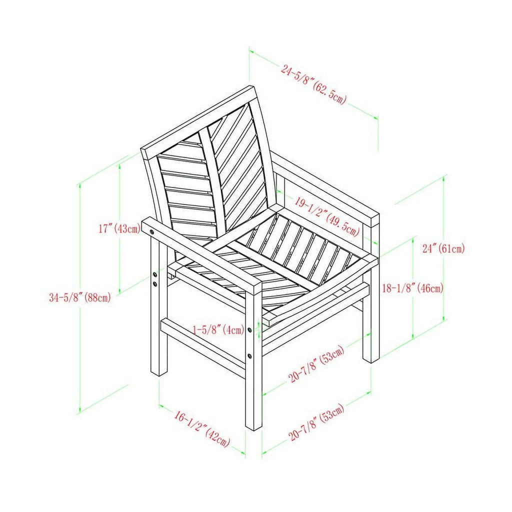 Solid Wood Patio Chair Set of 2 C81842