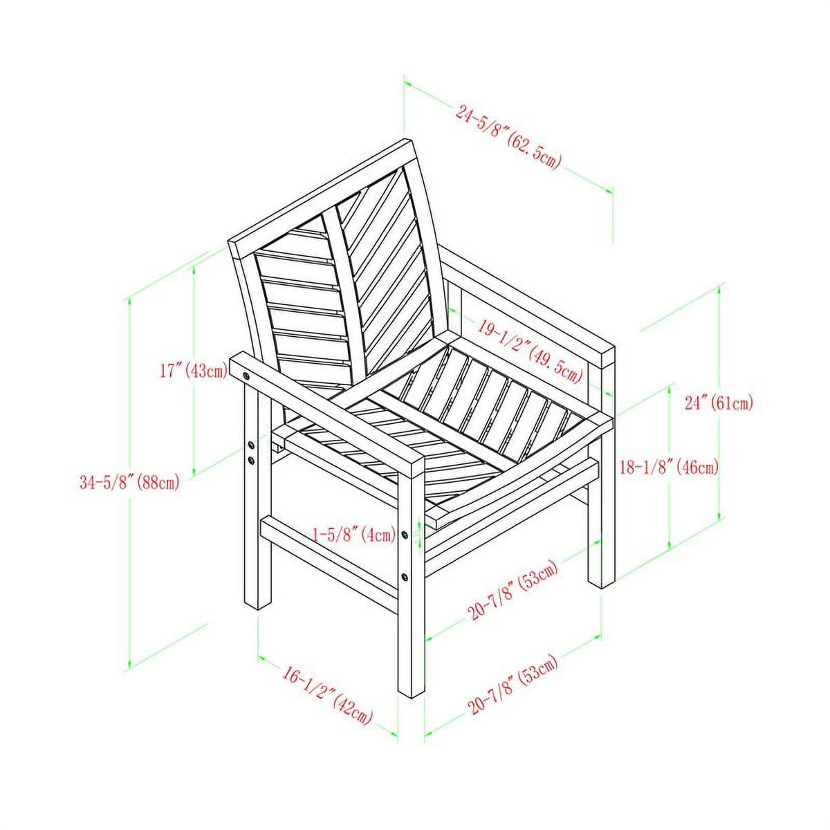 Solid Wood Patio Chair Set of 2 C81842