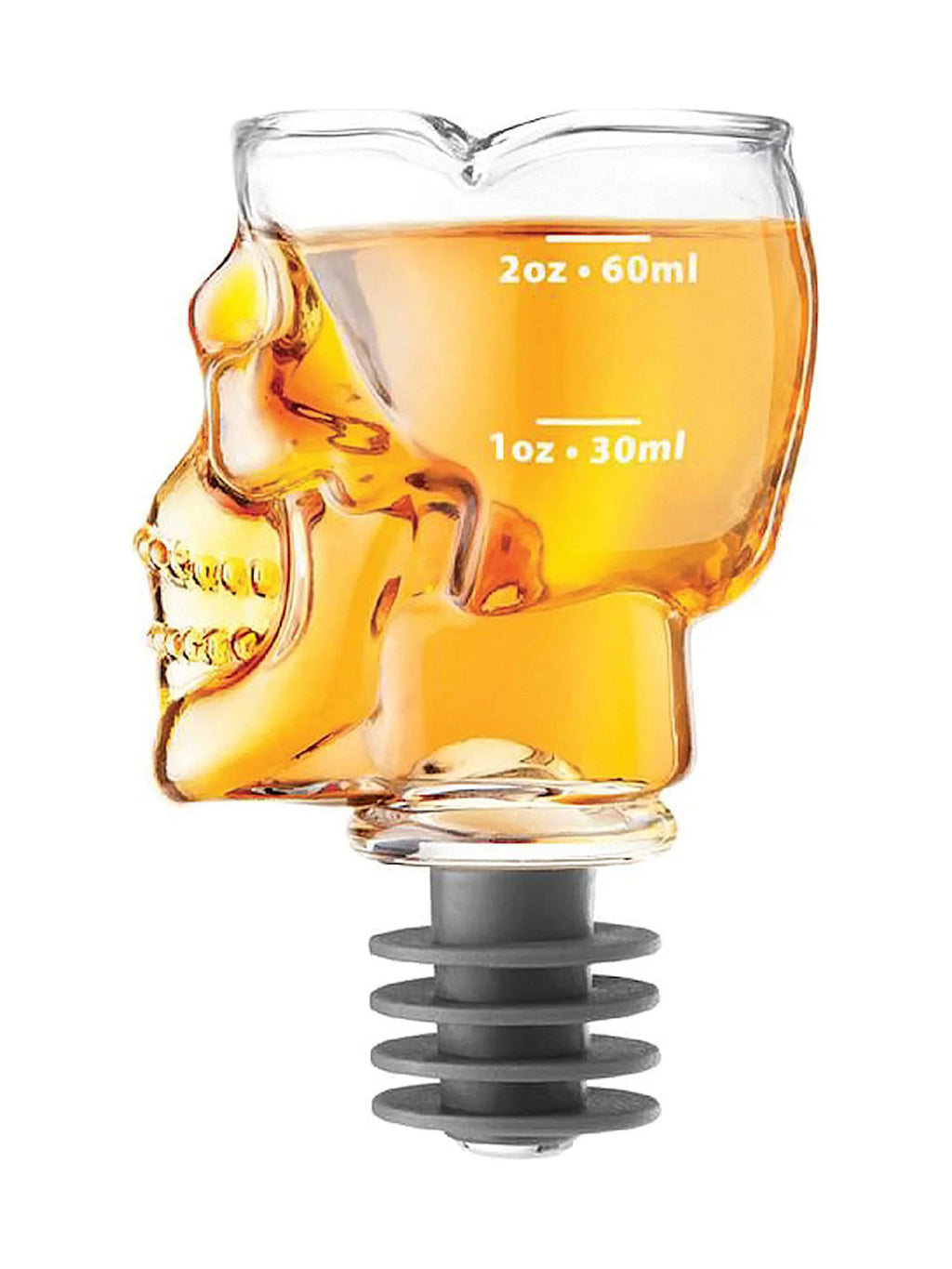 Skull Shaped Bottle Stopper Jigger Shot Glass S80428