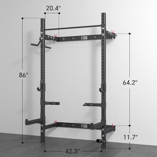 Folding Wall Mounted Squat Rack with Pull-Up Bar X314797