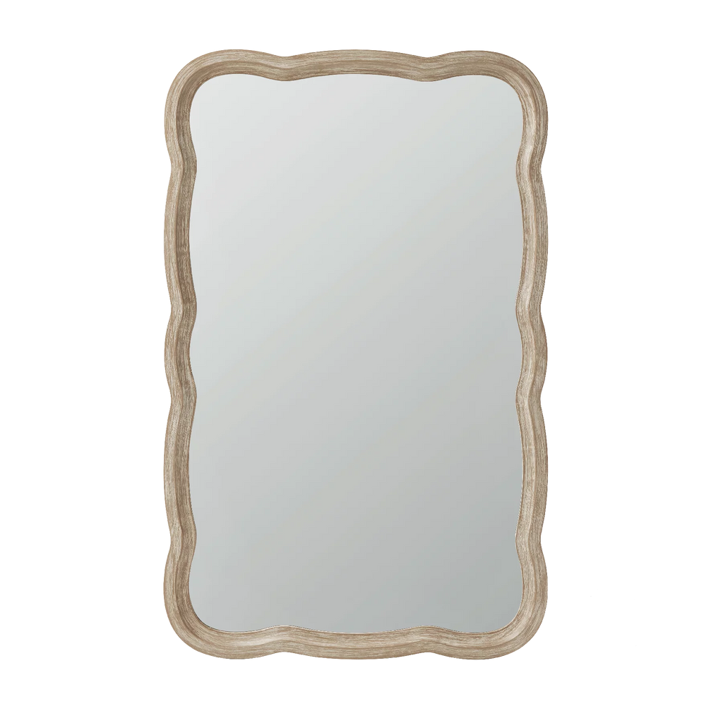 Curved Wood Frame Accent Mirror Z78618