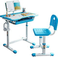 Height Adjustable Blue Kids Desk and Chair Set O55922