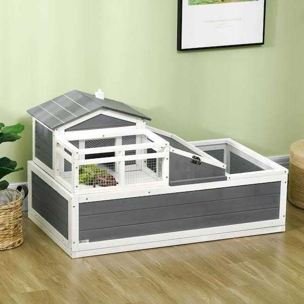 3-Room 2 Stories Wooden Tortoise Enclosure B746334