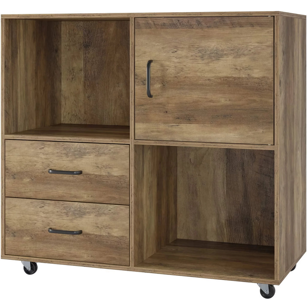Wooden 2 Drawer File Cabinet with Wheels B738298