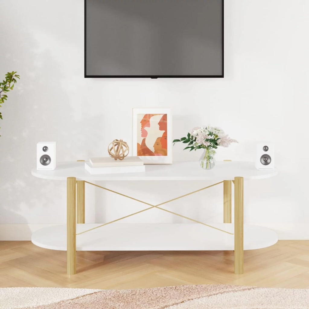 White Engineered Wood Coffee Table U2606