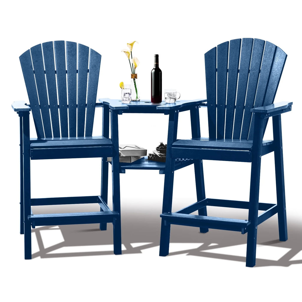 Tall Grey Adirondack Chairs Set of 2 Q4935