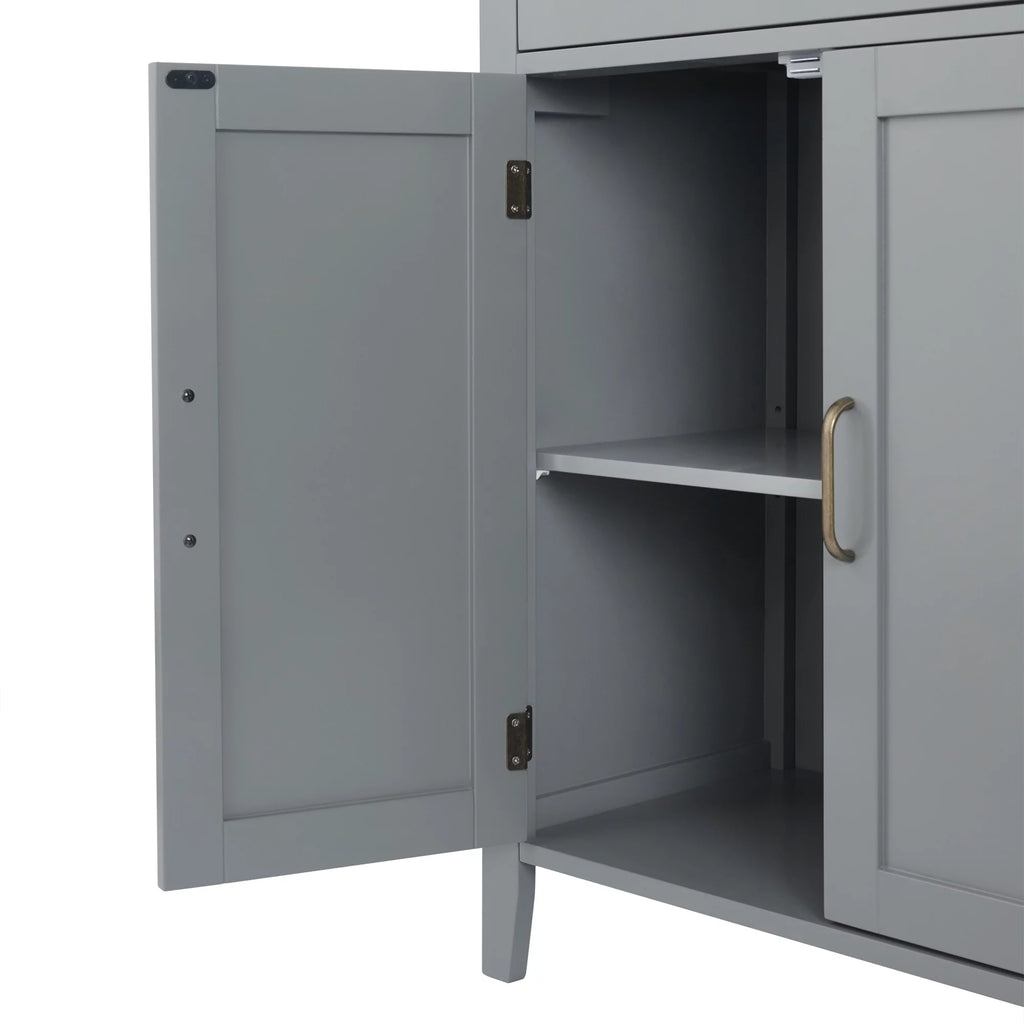 Gray Wooden Floor Storage Cabinet U452