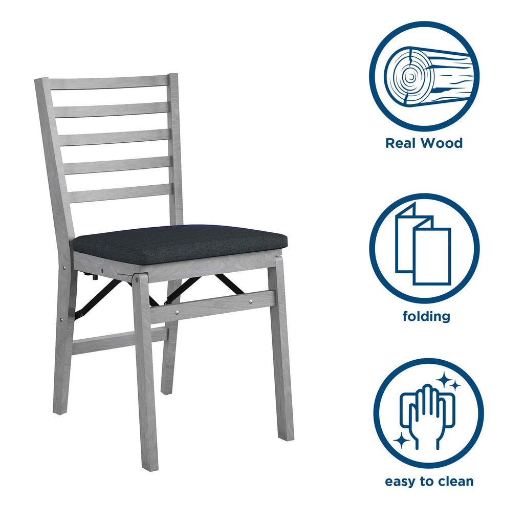 Gray Wash 2-Pack Wood Folding Chair N856915