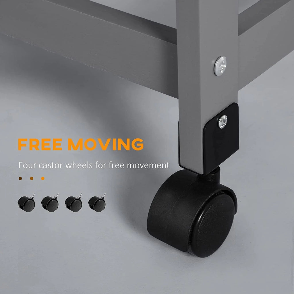Gray Rolling Kitchen Cart with Storage M20628