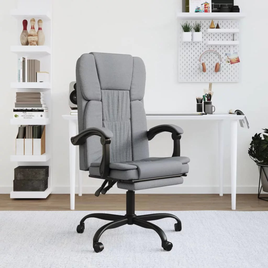 Light Gray Fabric Reclining Office Chair H9807