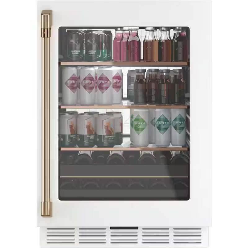 24 in. 14-Bottle Wine and 126-Can Beverage Cooler in Matte White G7856