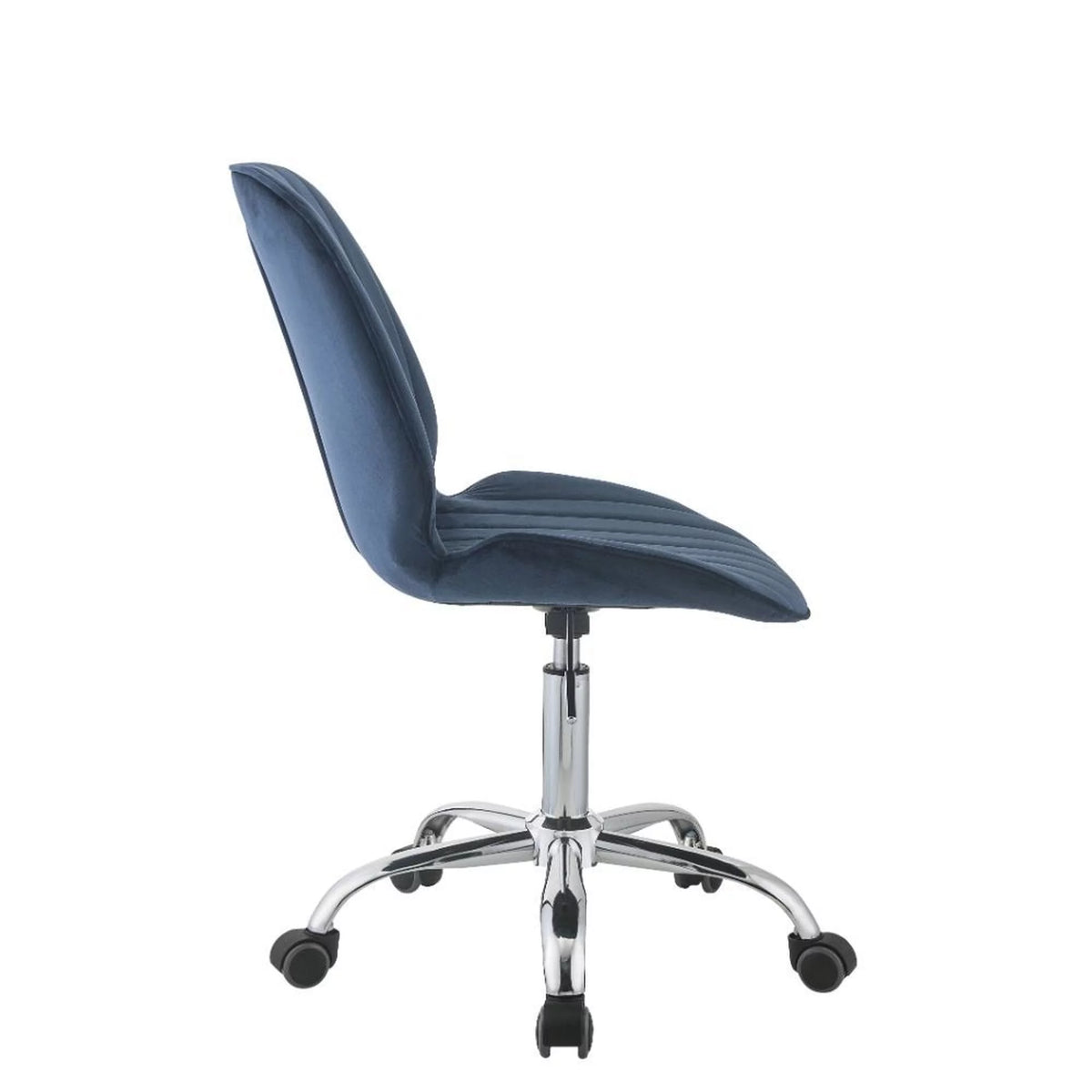 Twilight Blue Velvet Chrome Office Chair N6134