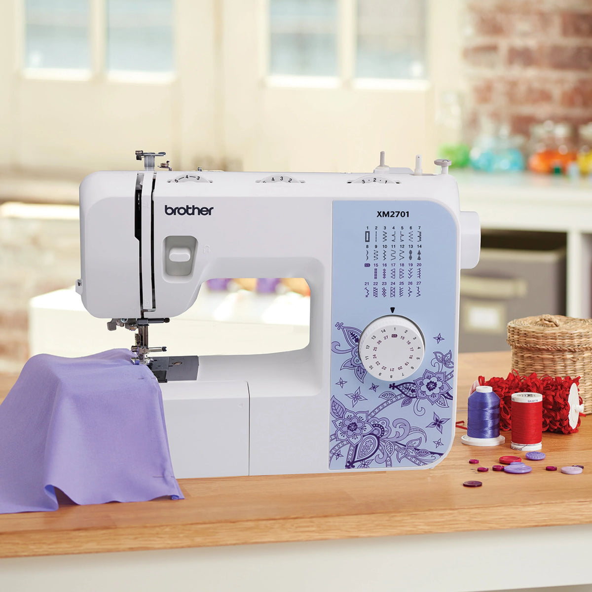 Portable Full-Featured Sewing Machine with 27 Stitches X561