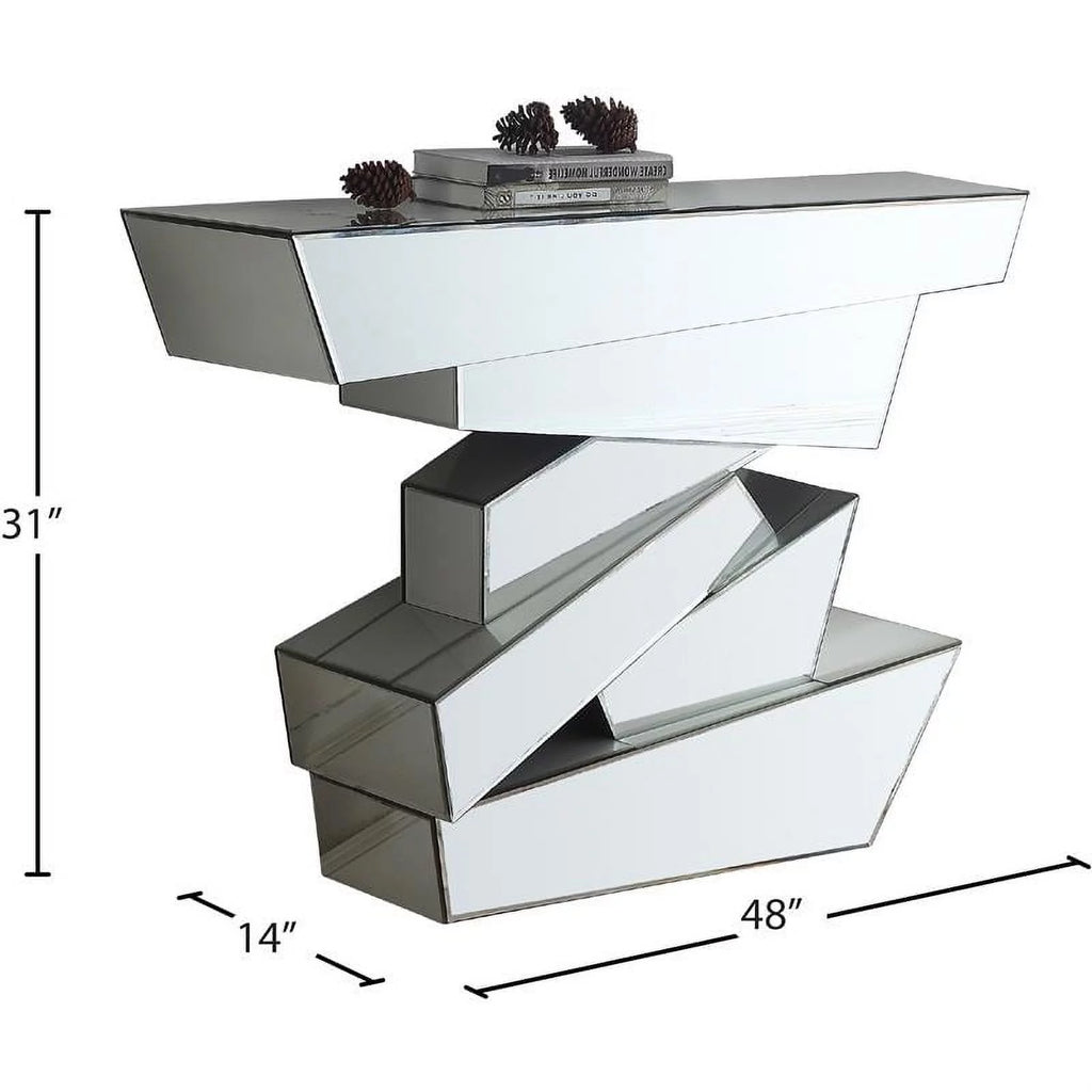 Mirrored Geometric Console Table O33868