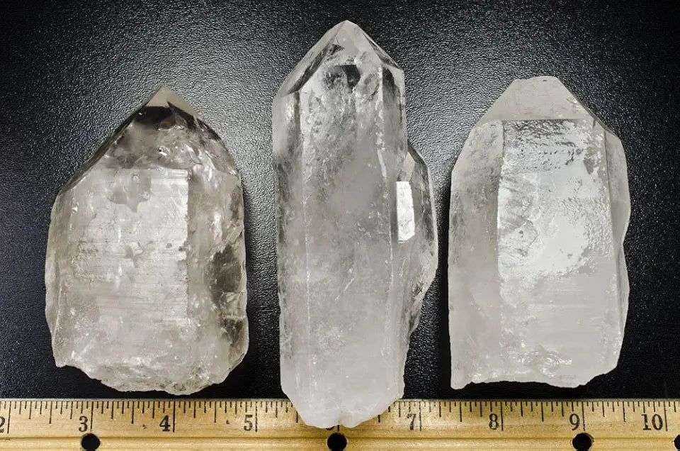 3 pcs Huge Clear Crystal Quartz Points Z8383