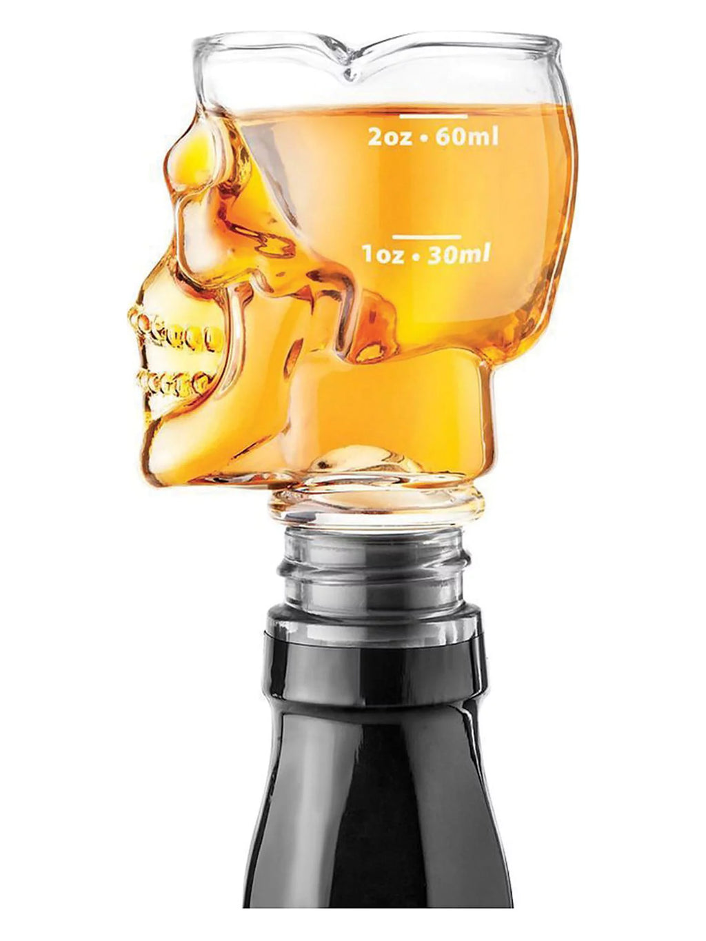 Skull Shaped Bottle Stopper Jigger Shot Glass S80428
