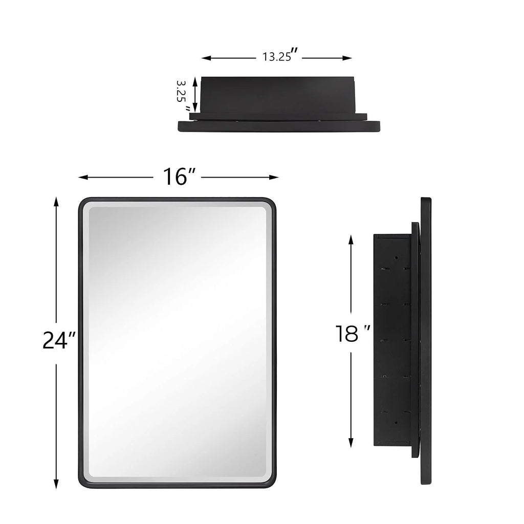 Recessed Metal Bathroom Medicine Cabinet with Mirror 24" x 16" Y673