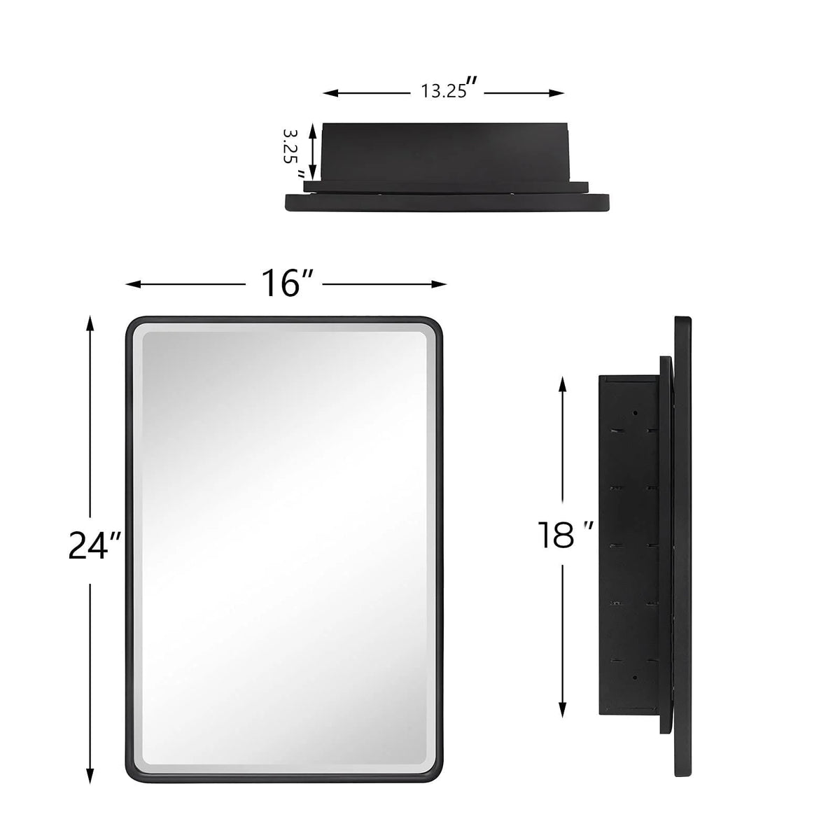 Recessed Metal Bathroom Medicine Cabinet with Mirror 24" x 16" Y673