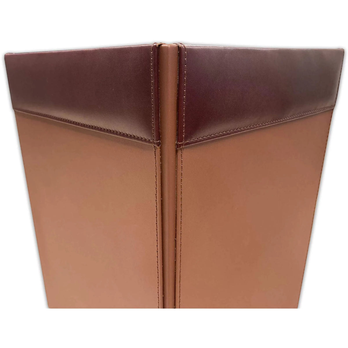 Mocha Leather Square Waste Basket V767