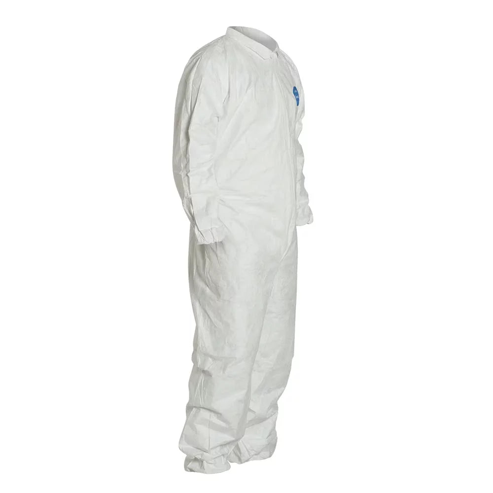 White Medium Coveralls with Elastic Wrists and Ankles J475