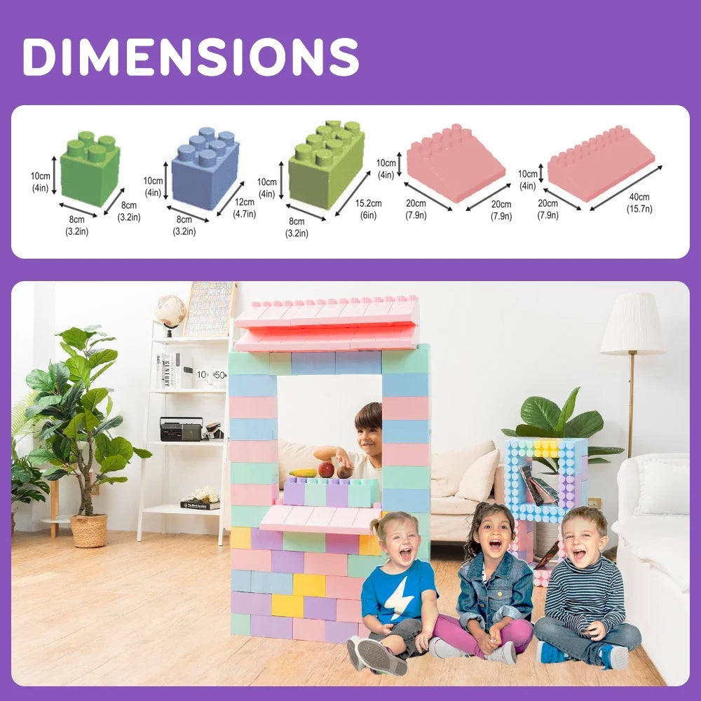 Jumbo Building Blocks 86pcs with Wheels S101