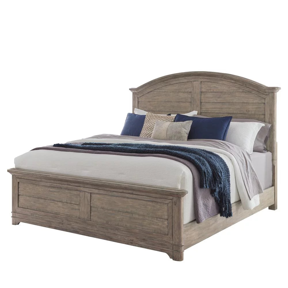 Beige Wood Queen Arched Panel Bed Z192625