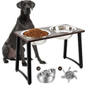 Elevated Dog Bowls with 2 X-Large Stainless Steel Bowls and Slow Feeder U5934