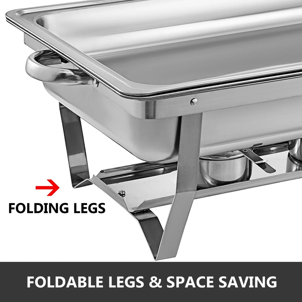 9L Stainless Steel Full Size Rectangular Chafing Dish 4 Packs Y4208