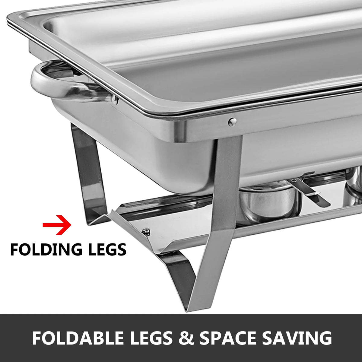 9L Stainless Steel Full Size Rectangular Chafing Dish 4 Packs Y4208
