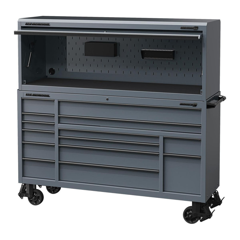 72 in. x 22 in. Slate Gray Triple-Bank Roll Cab B76634