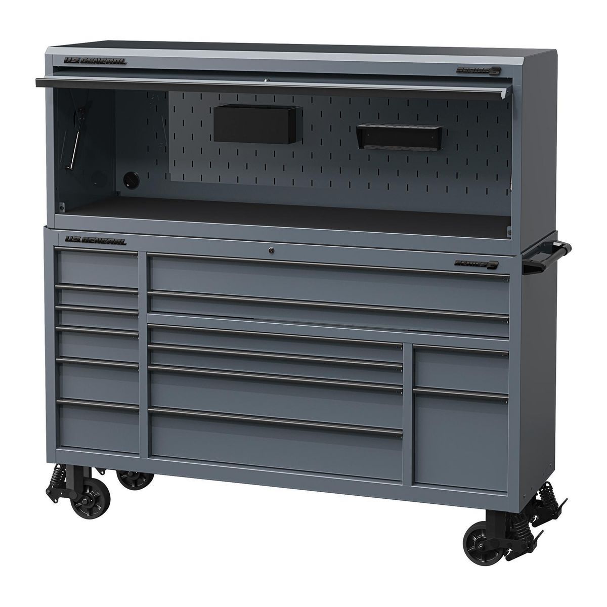 72 in. x 22 in. Slate Gray Triple-Bank Roll Cab B76634