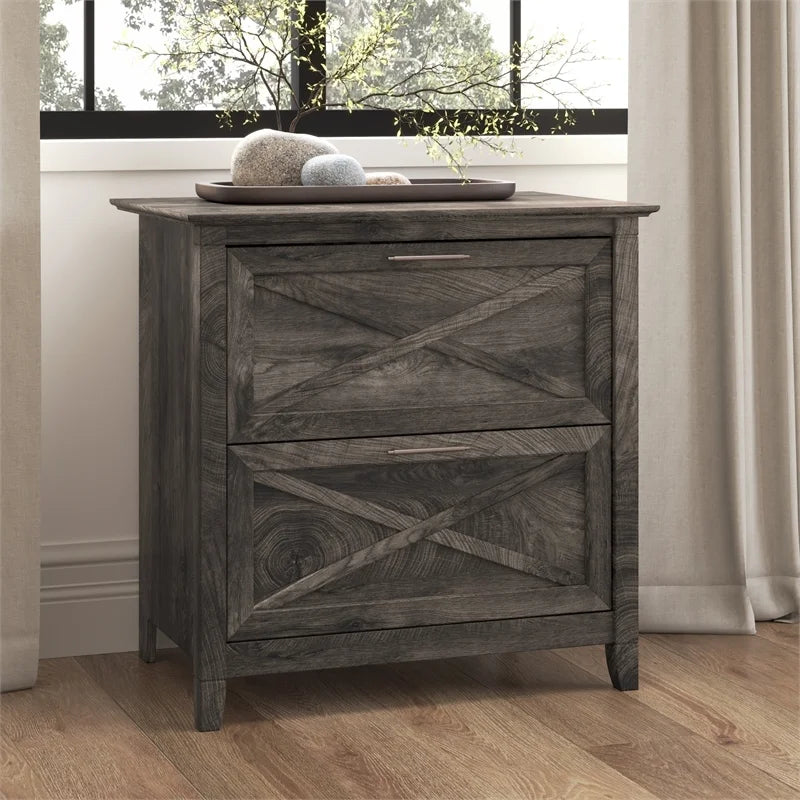 Gray 2 Drawer Wood File Cabinet H88242
