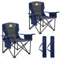 Oversized 2 Pack Heavy Duty Folding Camp Chair with Carry Bag, Cooler, Cup Holder Black M8645