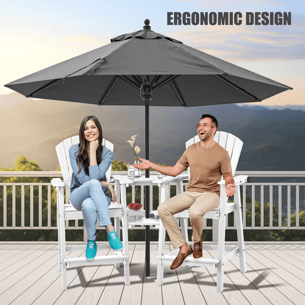 Tall Grey Adirondack Chairs Set of 2 Q4935