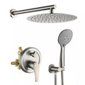 Wall Mount Dual Shower Heads with Valve in Brushed Nickel I64936