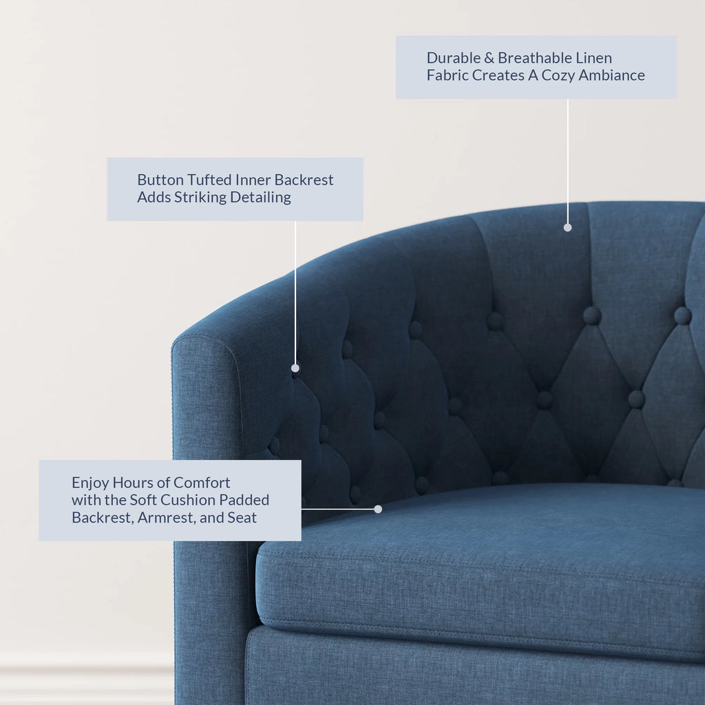 Green Tufted Barrel Accent Chair Y706