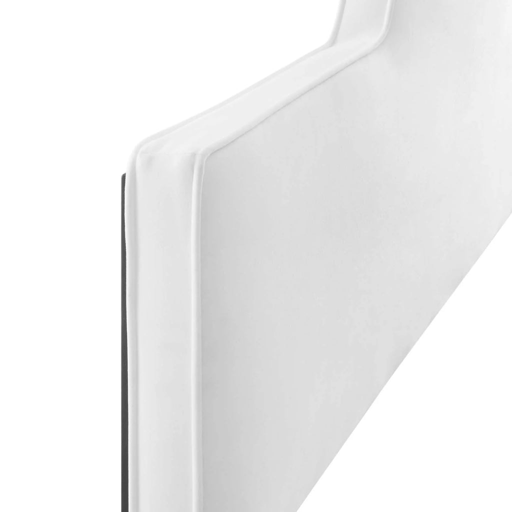 King/California King White Velvet Headboard O494