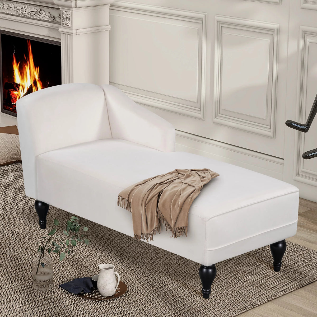 58 inch Velvet Button Tufted Chaise Lounge Sofa N839