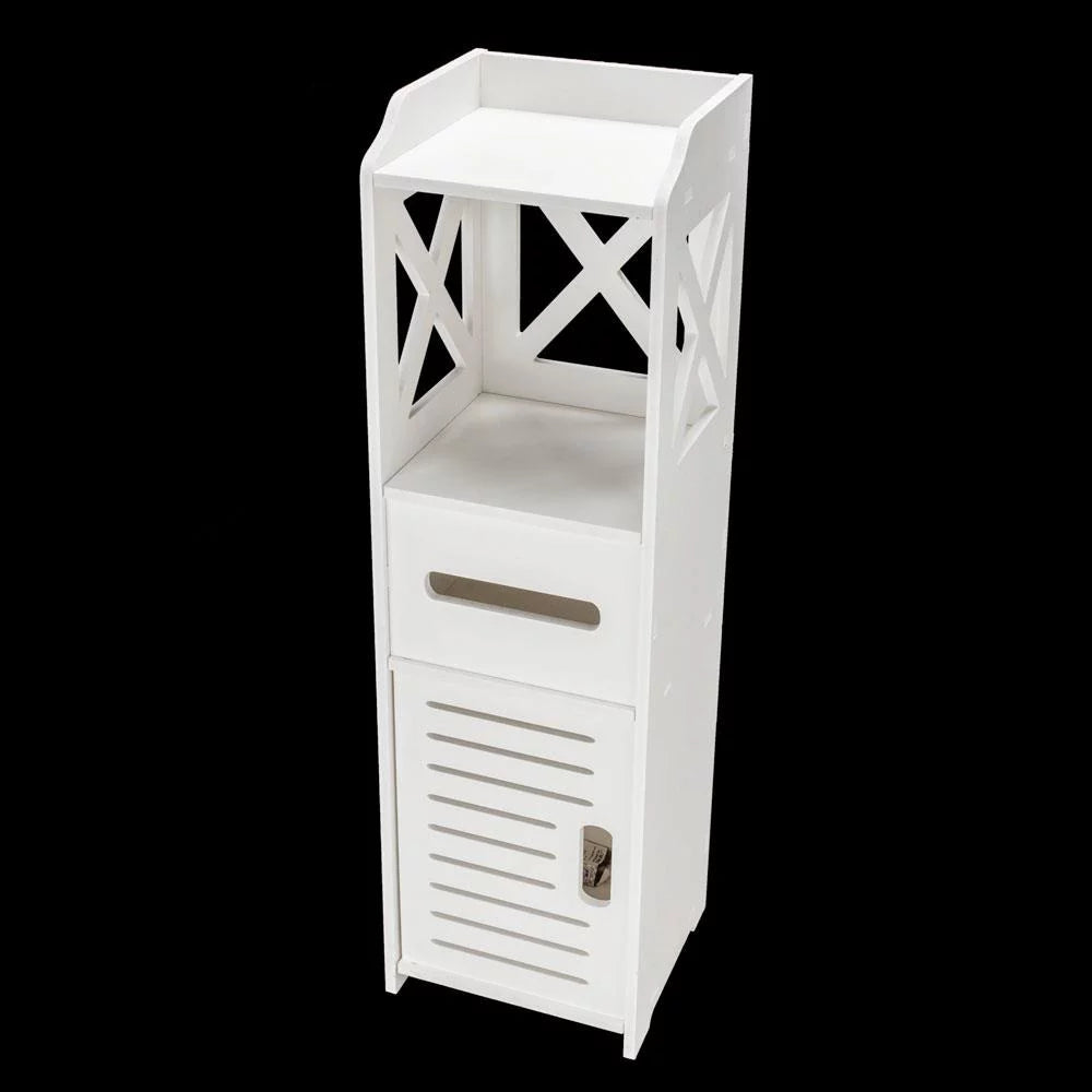 White Wooden Bathroom Cabinet Y9195