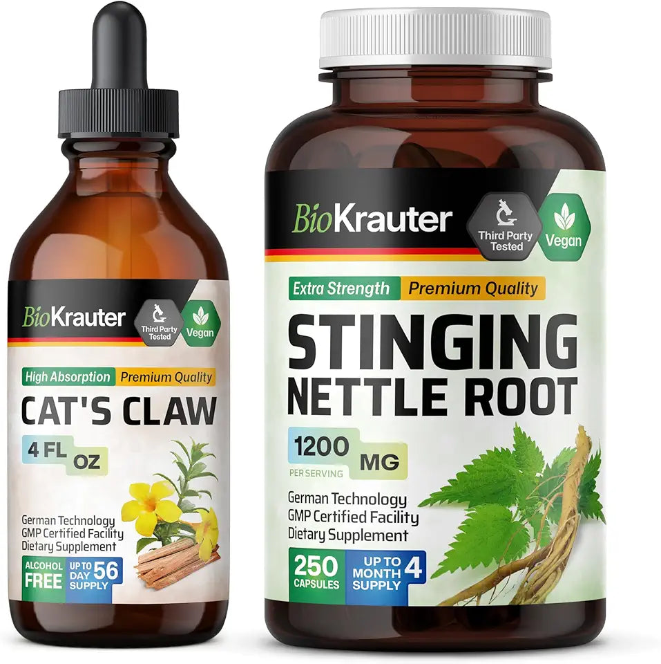 Cats Claw Tincture 4 Fl. Oz. & Stinging Nettle 250 Capsules E168137