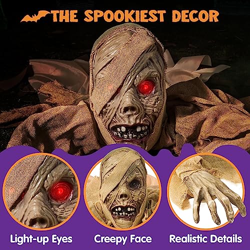 Halloween Outdoor Decoration with Light-up Eyes and Creepy Sound C653