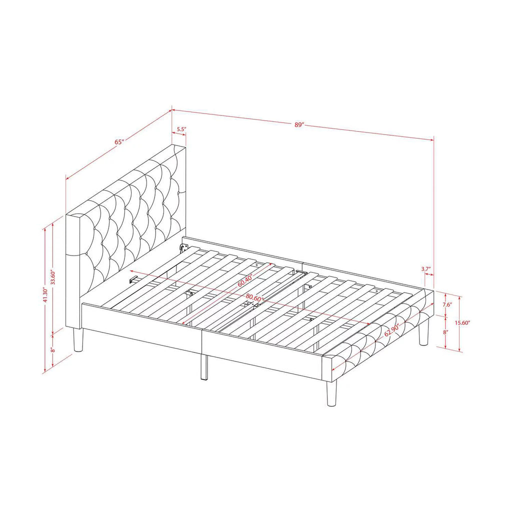 2 Pieces Wood Queen Bedroom Set T100